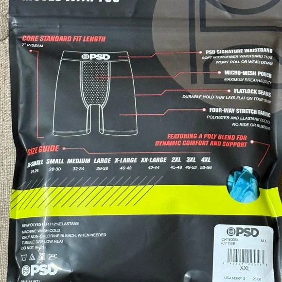 PSD Aqua Rose & Gold Chain Boxer Briefs with Black Base - Picture 4 of 5